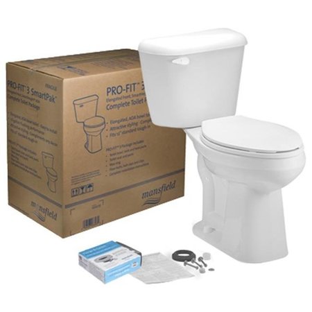MANSFIELD Mansfield 4130CTK Alto Profit 1 1.28 Toilet To Go White Round Front Complete Toilet Kit 169442